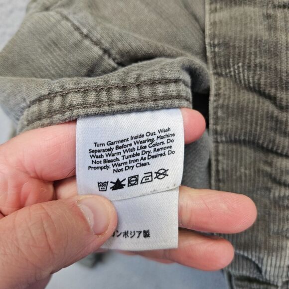 Eddie Bauer Corduroy Jacket Womens Small Green Collared Button Front - Picture 7 of 11